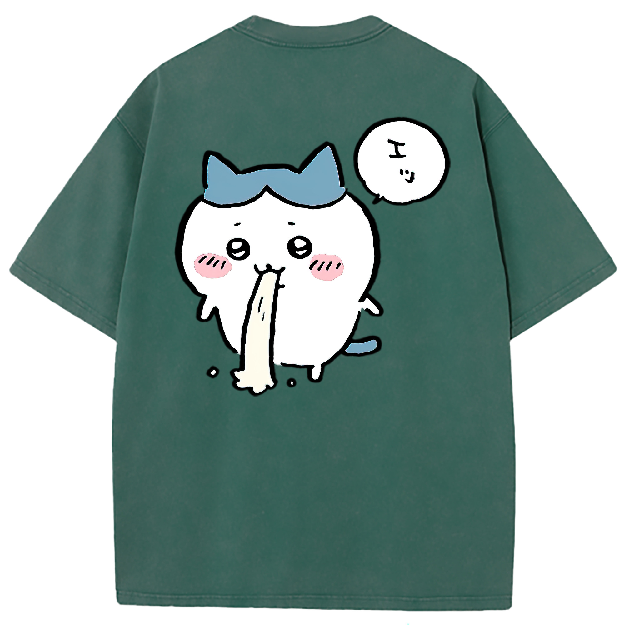 （画像用） ちいかわ ハチワレ Chii-kawa hachiware 綿100% ヴィンテージ風 半袖Tシャツ（背面プリント）